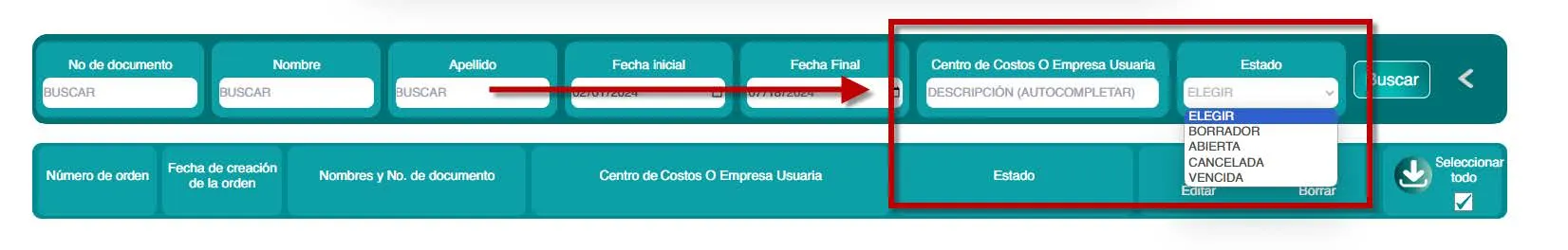 Gestionar Ordenes