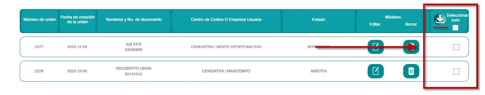 Gestionar Ordenes