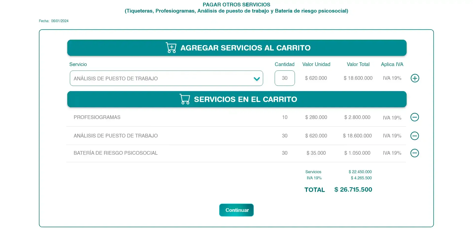 Pago de Otros Servicios